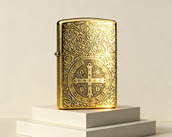 Brass Constantine Engraved Windproof Kerosene Lighter, Refillable Vintage Collectible, Personalized Birthday Gift for Father