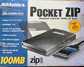 Addonics Pocket Zip Drive AEPZIP With PCMCIA Open Box