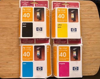 FOUR Genuine HP 40 51640 Cartridges: Black, Cyan, Magenta, Yellow
