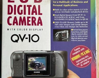 Vintage Casio QV-10 B LCD Digital Camera, Batteries Included