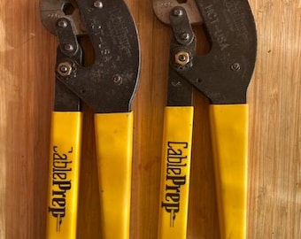 TWO Vintage Cable Prep Utility Crimp Tools Lineman