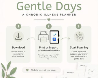 Spoonie Planner, Undated Digital Symptom Log PDF with Doctor Visit Prep
