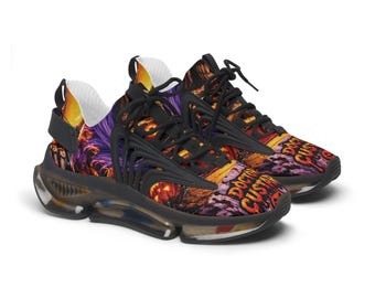 Skull Pumpkin Horror Print Sneakers | Women's Mesh Sneakers