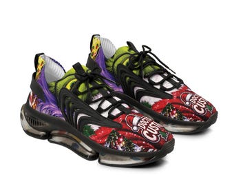 Grinch Christmas Sneakers | Men's Mesh Sneakers, Holiday Character Print