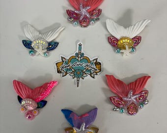 Mermaid Tail Face Gems, 6-Piece Bling Set