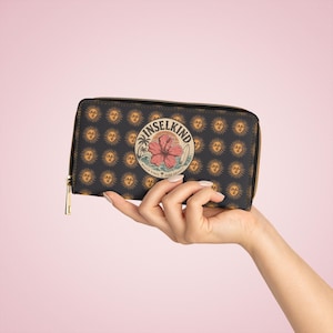 Inselkind Hibiscus Badge Zipper Wallet | Sun Motif Pattern, Tropical Travel
