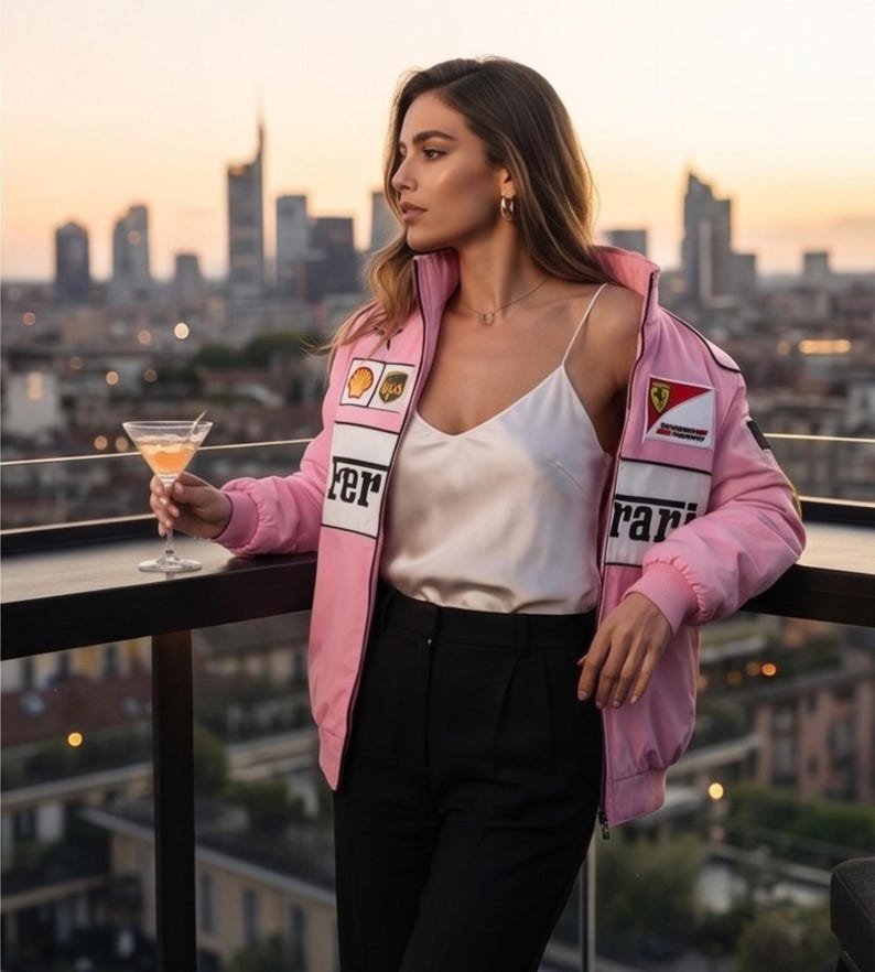 Modern Ferrari Racing Jacket Puma F1 Team Apparel White Pink ,black ...