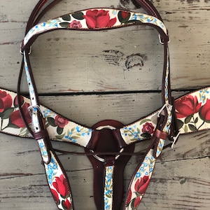 Custom Painted Brow Band Headstall Western Horse Tack image 1