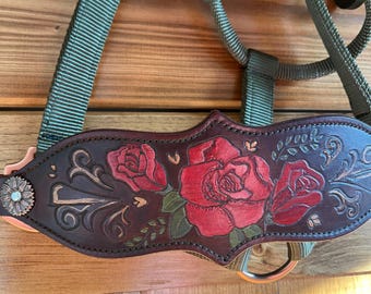 Western Rose Painted Bronc Noseband Horse Halter