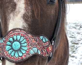 Custom Painted Bronc Noseband Horse Halter