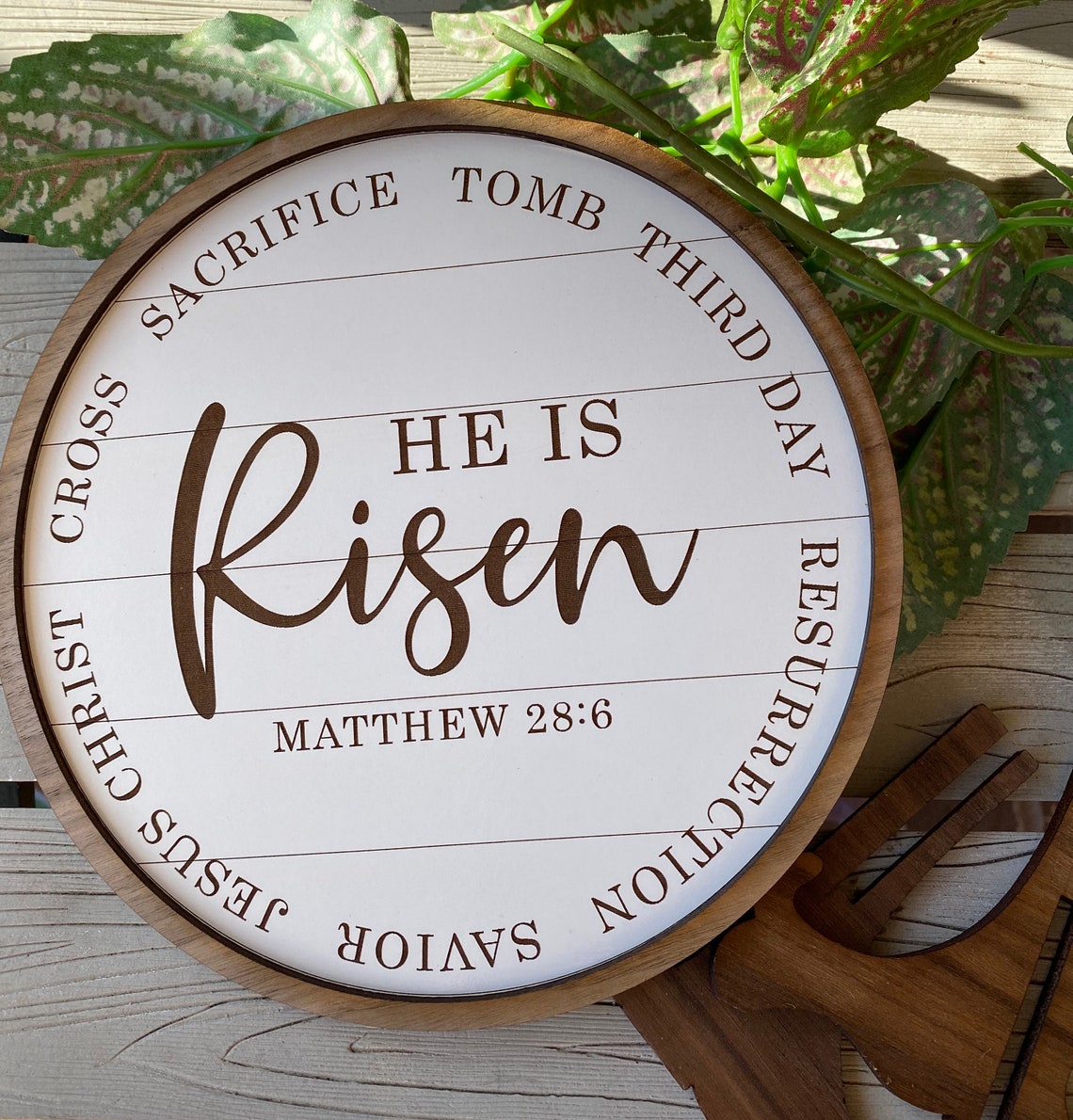 He is Risen Decorative Sign Easter Sign Easter Decor Etsy