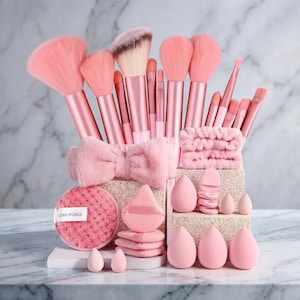 Set di 33 pezzi di spugnette e pennelli per il trucco / Applicatori per fondotinta impeccabili, strumenti per sfumare