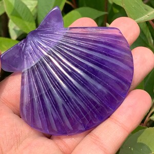 Natural purple Fluorite Shell Crystal Energy,Hand Carved,Home Decoration,Gifts,Reiki Healing,Crystal Energy