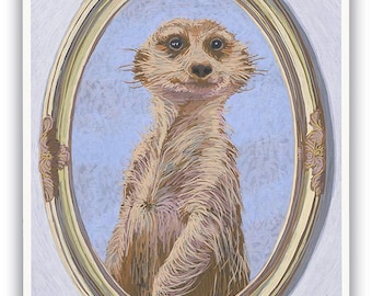 Erdmännchen, Meerkats, Erdmännchen Geschenk Kinder, Giclée Druck, Asta Rode, The One Million Print, signiert und nummeriert