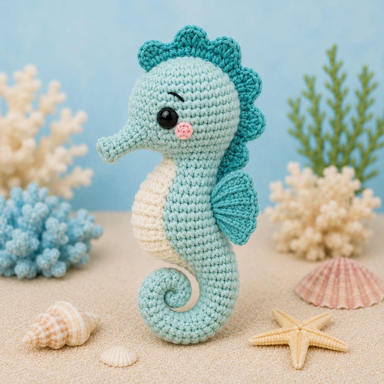 30 Seahorse Crochet Patterns to Make for Ocean-Inspired Gifts, Nursery Decor, and... 4 Classic Amigurumi Seahorse PDF Pattern
