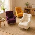 Miniature Tufted Armchair, 1:12 Scale Dollhouse Velvet Chair, Tiny Living Room Furniture for Diorama product logo