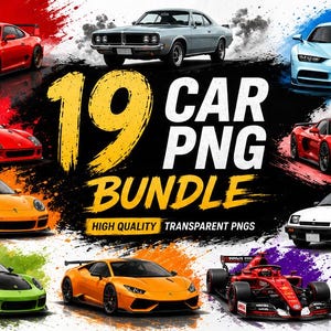 Paquete de 19 imágenes PNG de coches / Deportivos, superdeportivos, imágenes prediseñadas JDM (descarga digital)