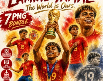 Lamine Yamal Watercolor Poster Bundle, Spain Football Art, Soccer Printable (Digital Download)
