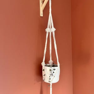 Makramé Växthängare Boho Hängande Planter Handgjord Inomhus Växthållare Heminredning