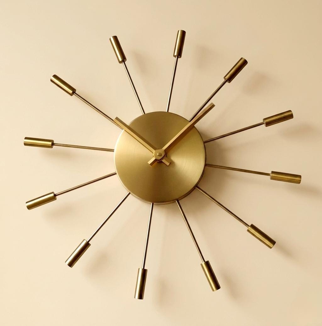 Starburst clock vintage - Etsy 日本