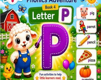 SATPIN Phonics Workbook Letter P | Preschool Kindergarten Printable (Ages 4-6)