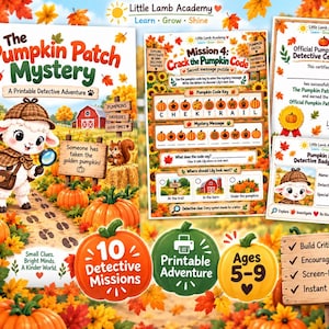 Pumpkin Patch Mystery Printable | Fall Detective Adventure for Kids (Ages 5-9)