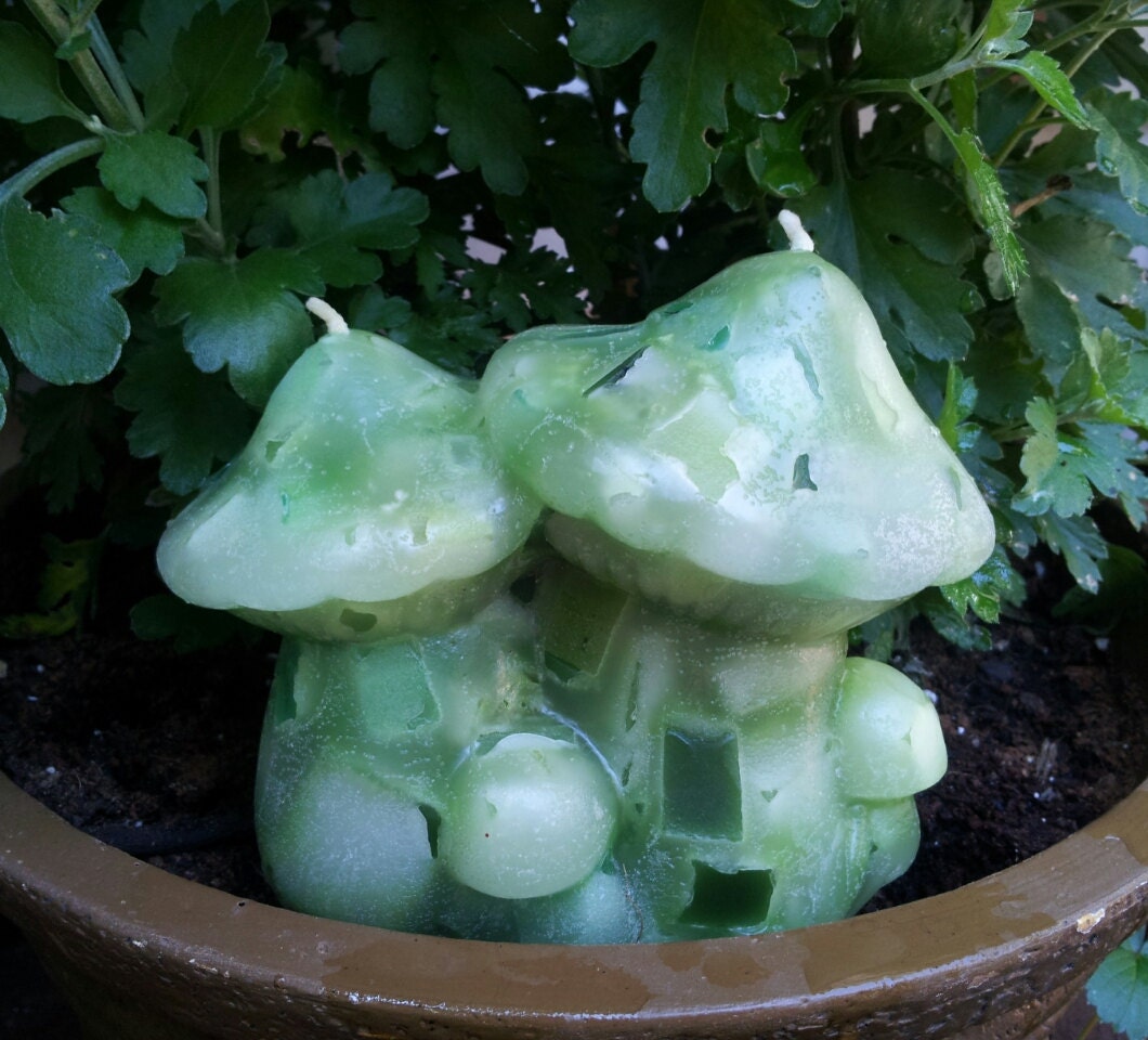 Cluster Mushroom Candle 2 Wick Chunky Etsy