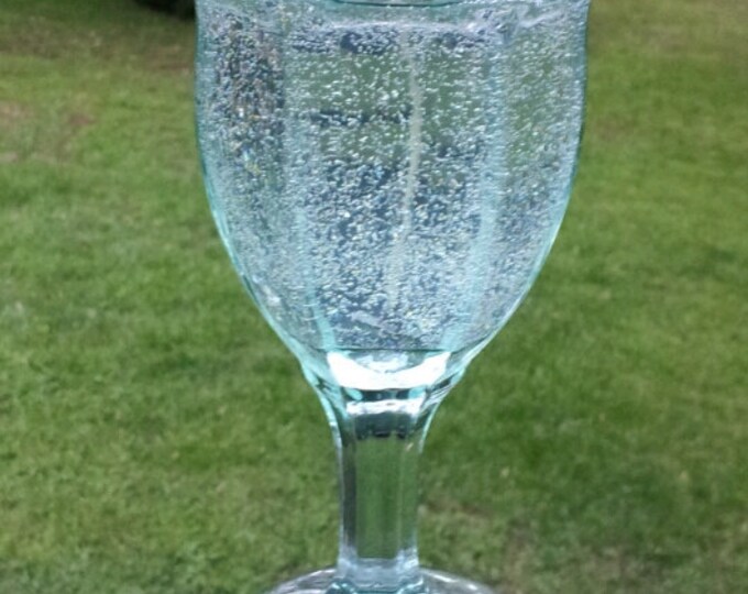 Light Green Wine Glass Gel Candle Downy Scent Etsy