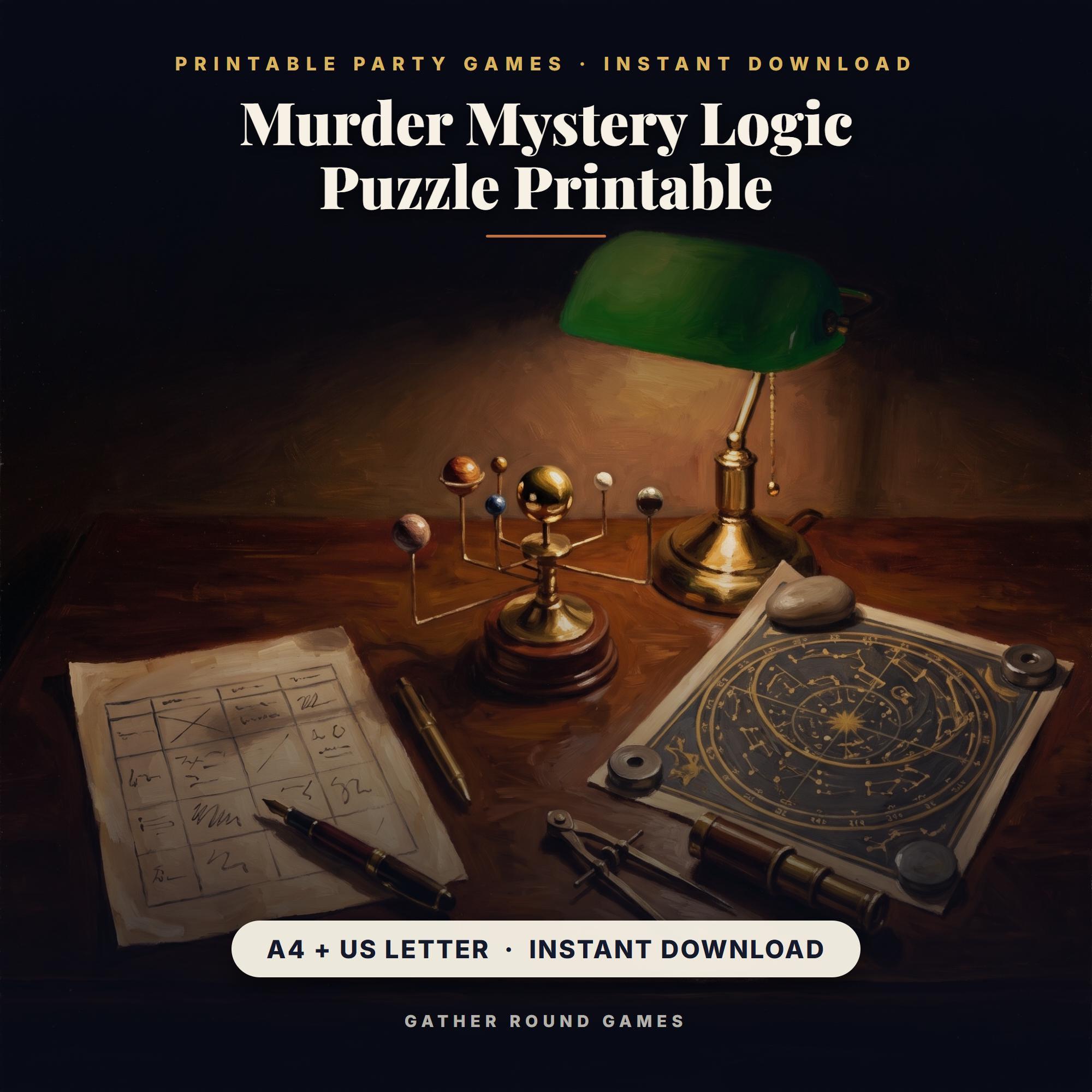 Murder Mystery Logic Puzzle Printable