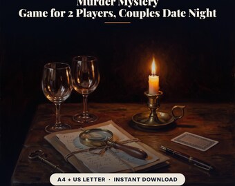 Murder Mystery Game for 2 Players, Printable Murder Mystery Kit for Couples, Date Night Game, No Host Needed, Teen & Adult