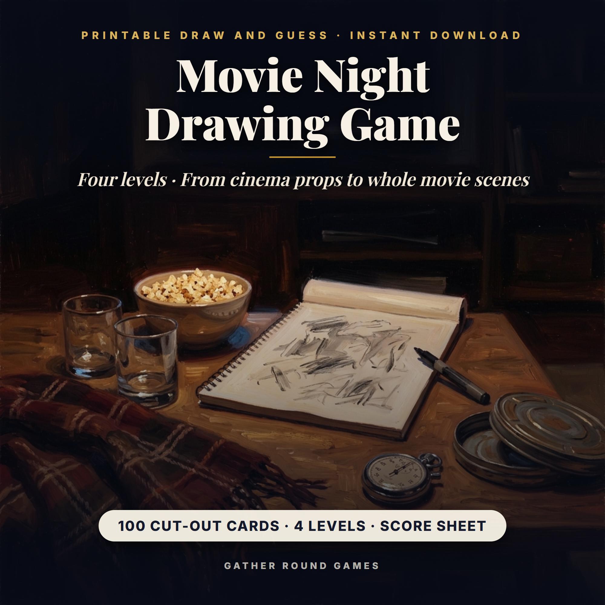 Movie Night Drawing Game Printable