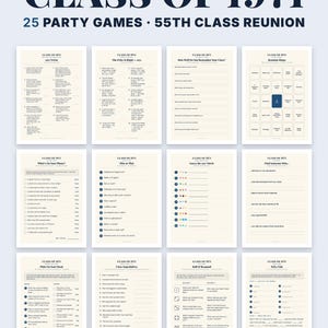 55th Class Reunion Party Games, Class of 1971 Game Bundle, 1971 Class Reunion Games, 25 Printable Games, Class Reunion Ideas