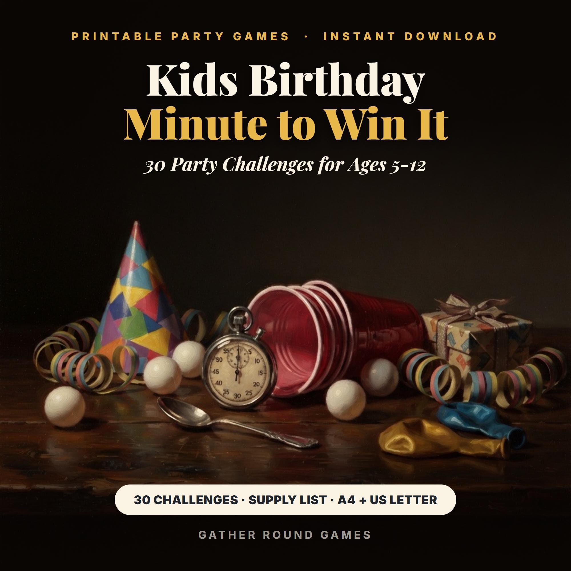 Kids Birthday Minute to Win It Games