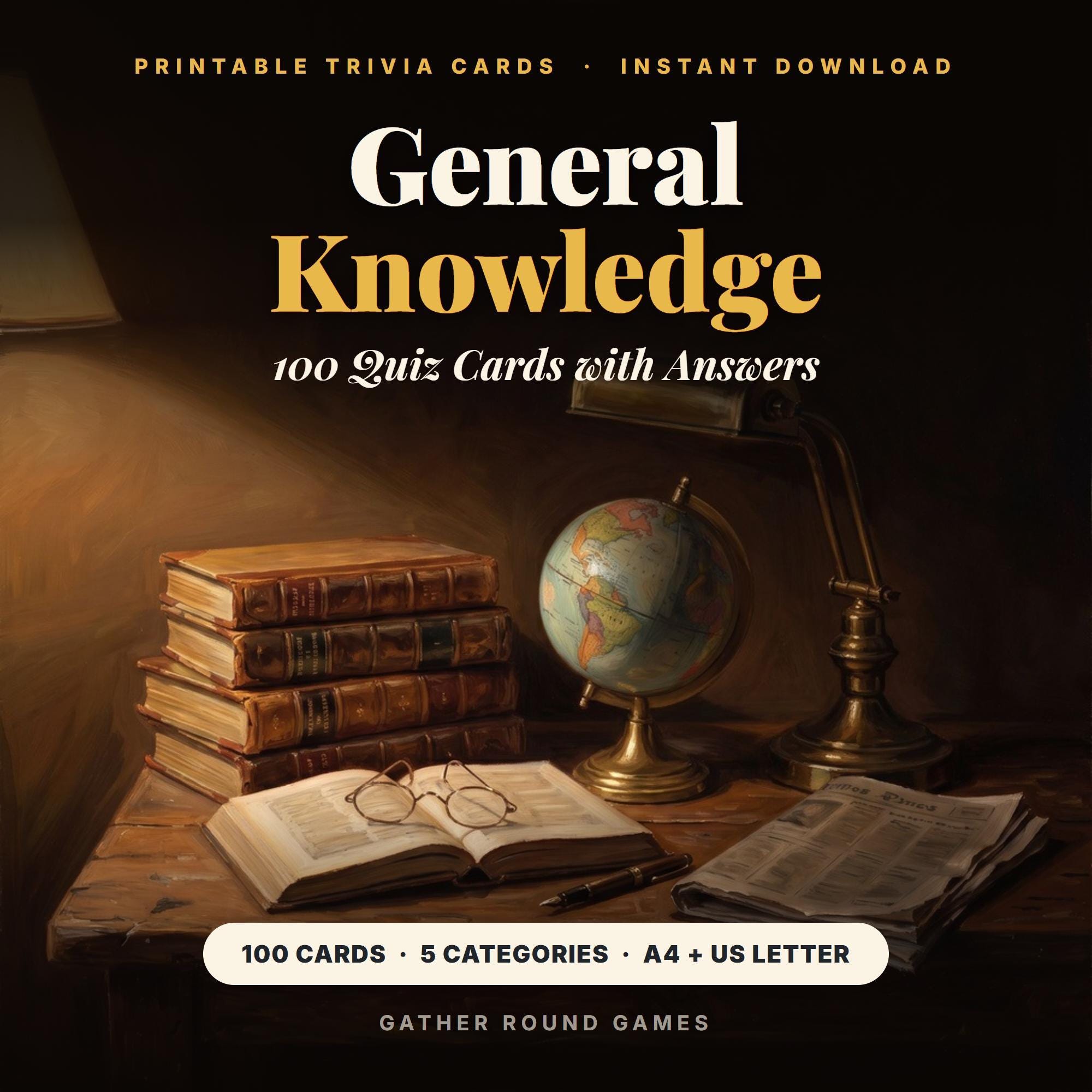 General Knowledge Trivia Cards