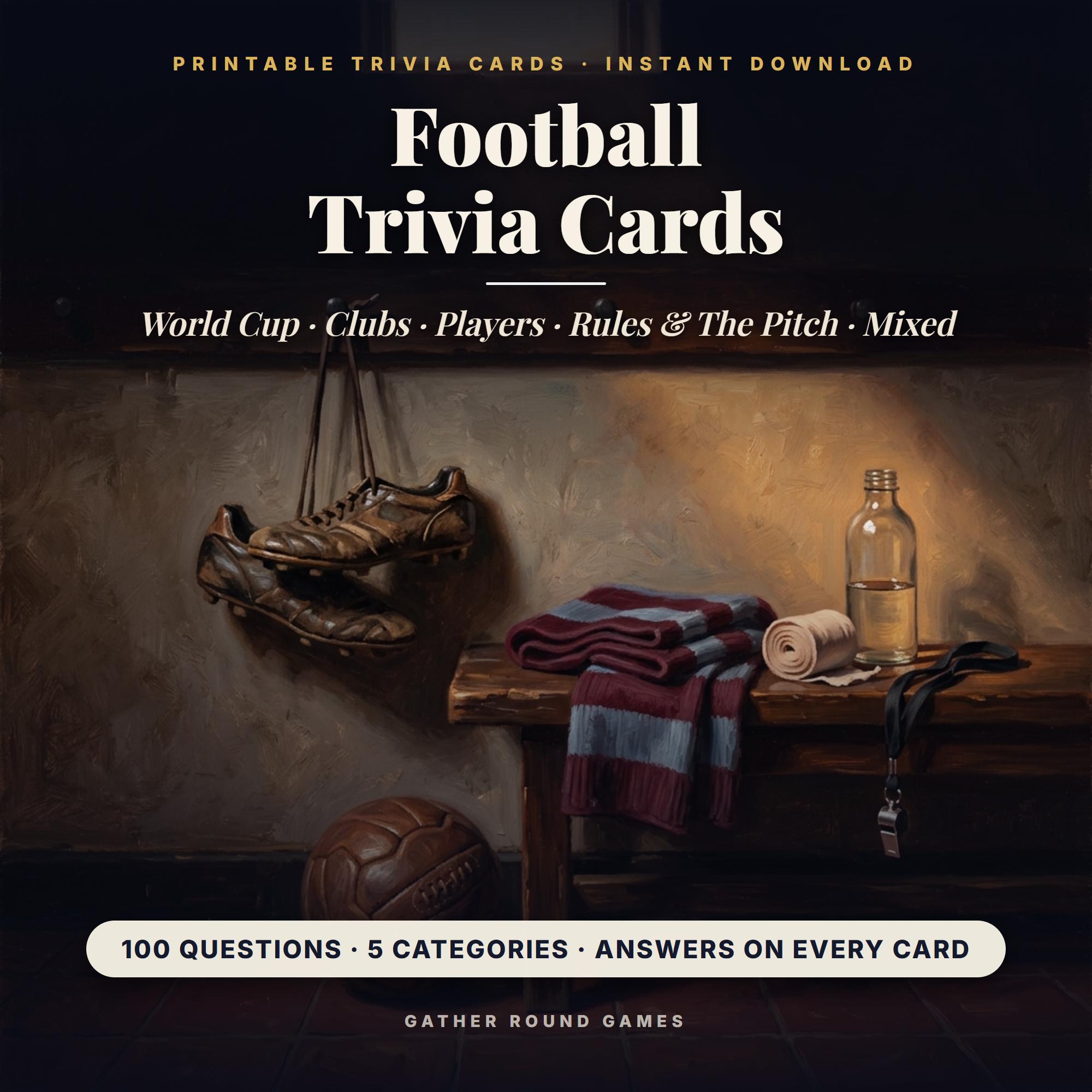 Football Trivia Cards Printable