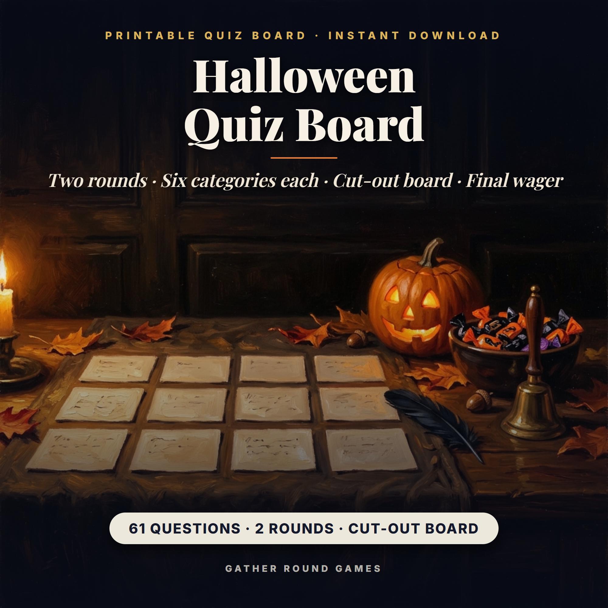 Halloween Quiz Board Game Printable