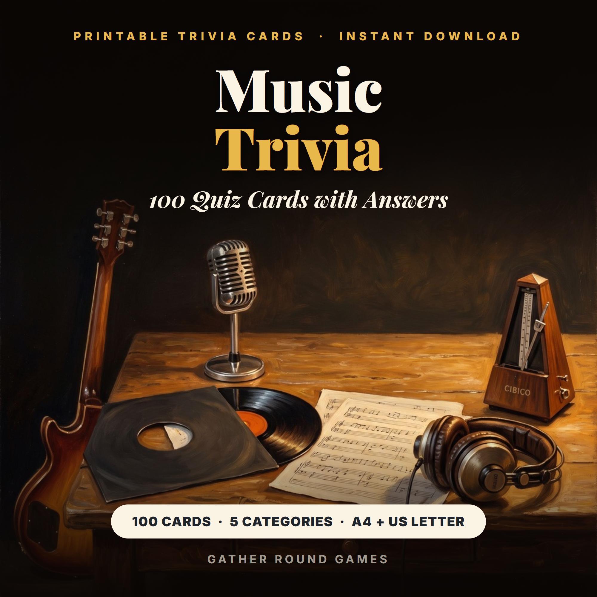Music Trivia Cards