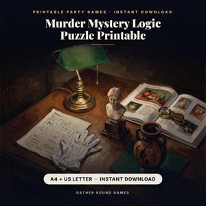 Murder Mystery Logic Puzzle Printable, Who Killed the Curator, 2400 Suspects, Solo Detective Game, Logic Grid Puzzle, Brain Teaser Gift