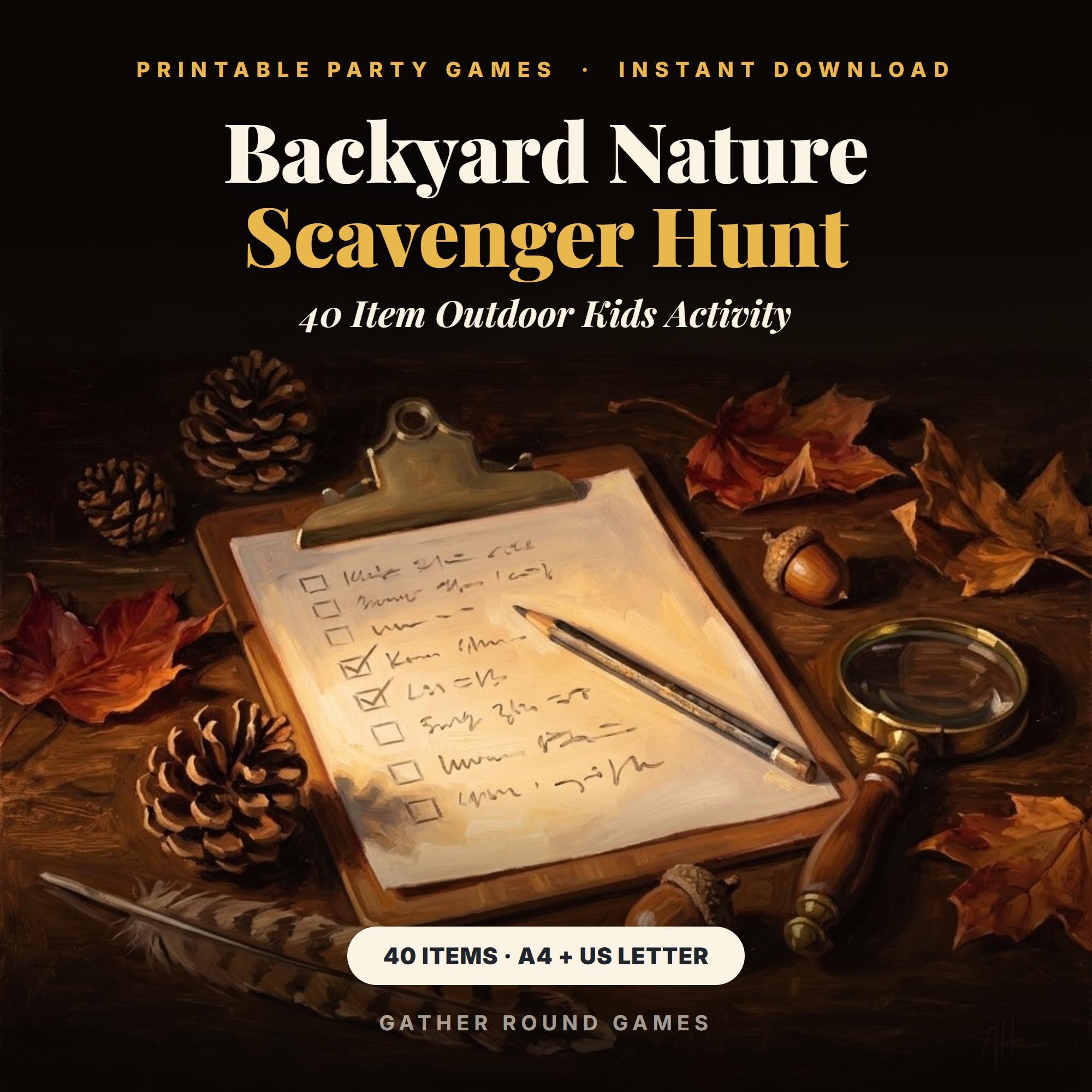 Printable Backyard Nature Scavenger Hunt