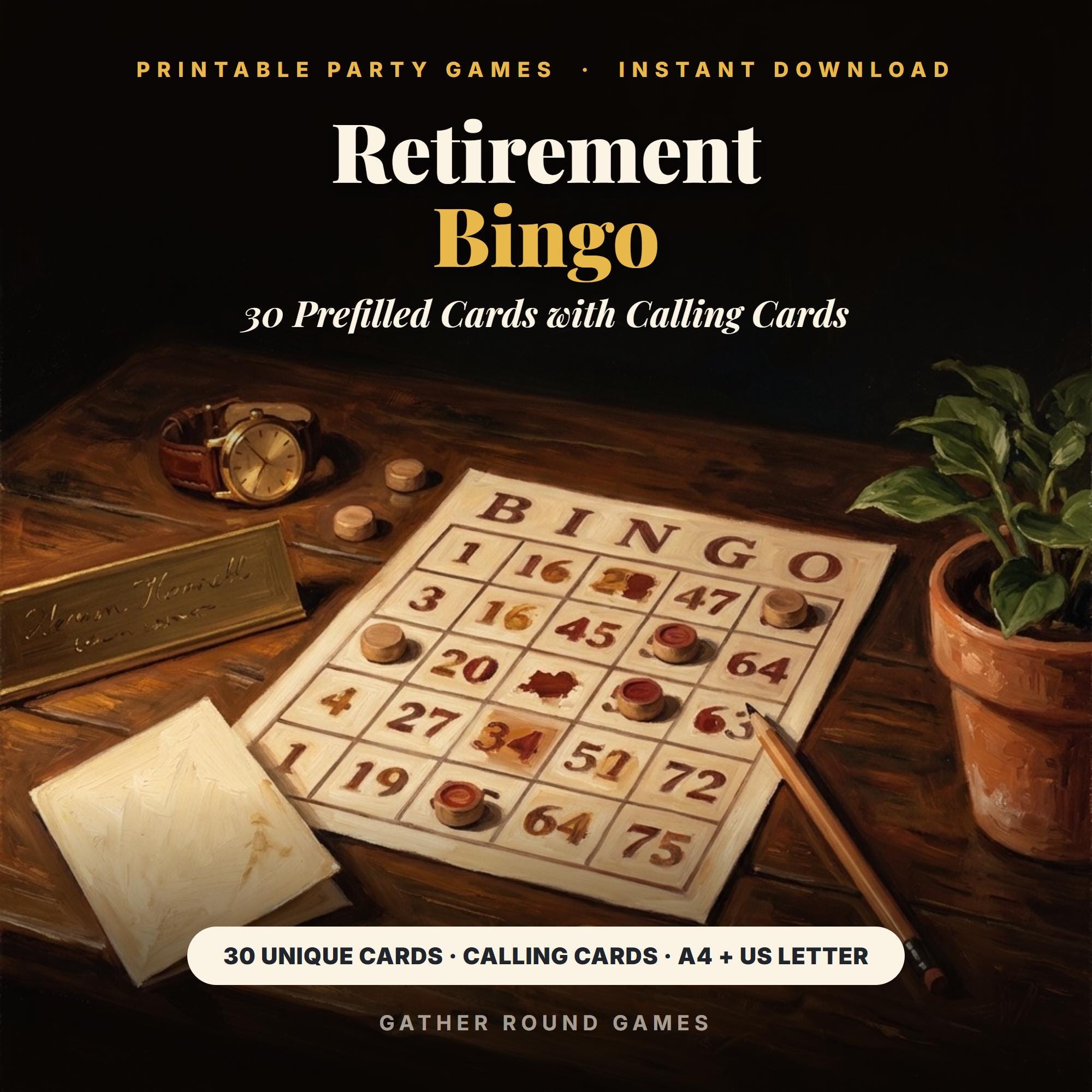Retirement Bingo Game