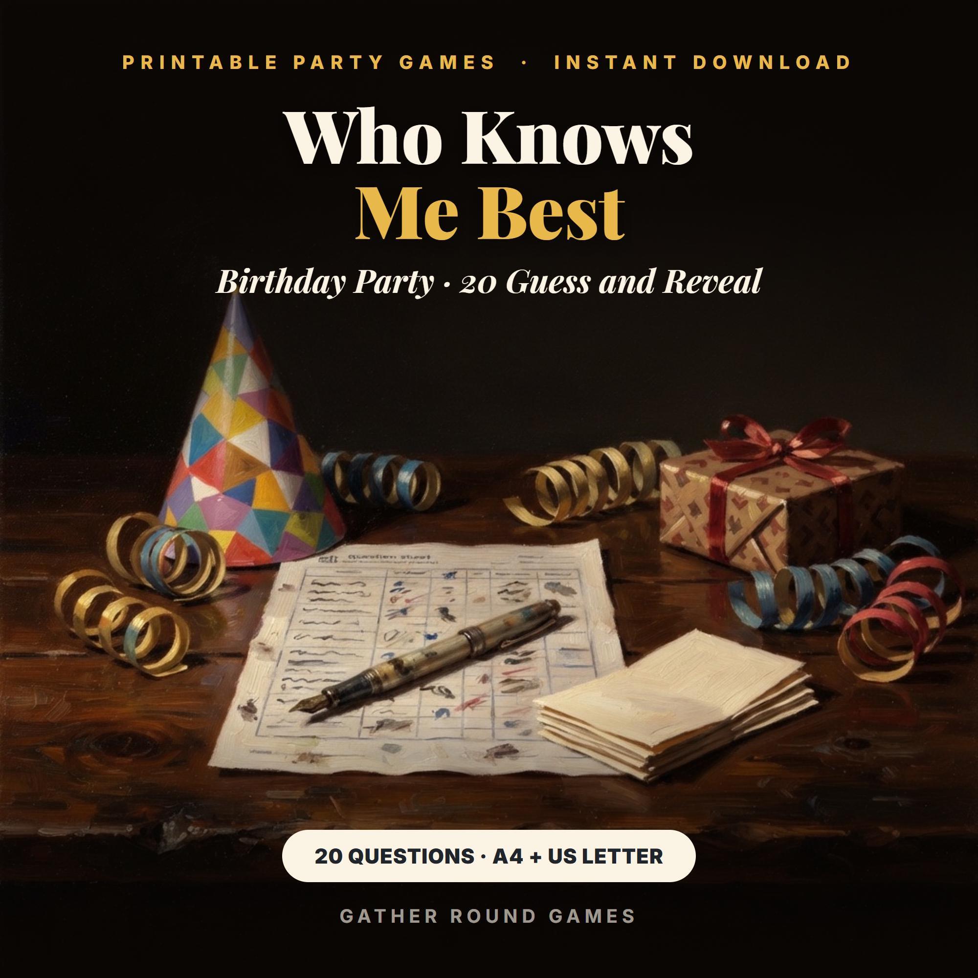 Who Knows Me Best Birthday Party Game