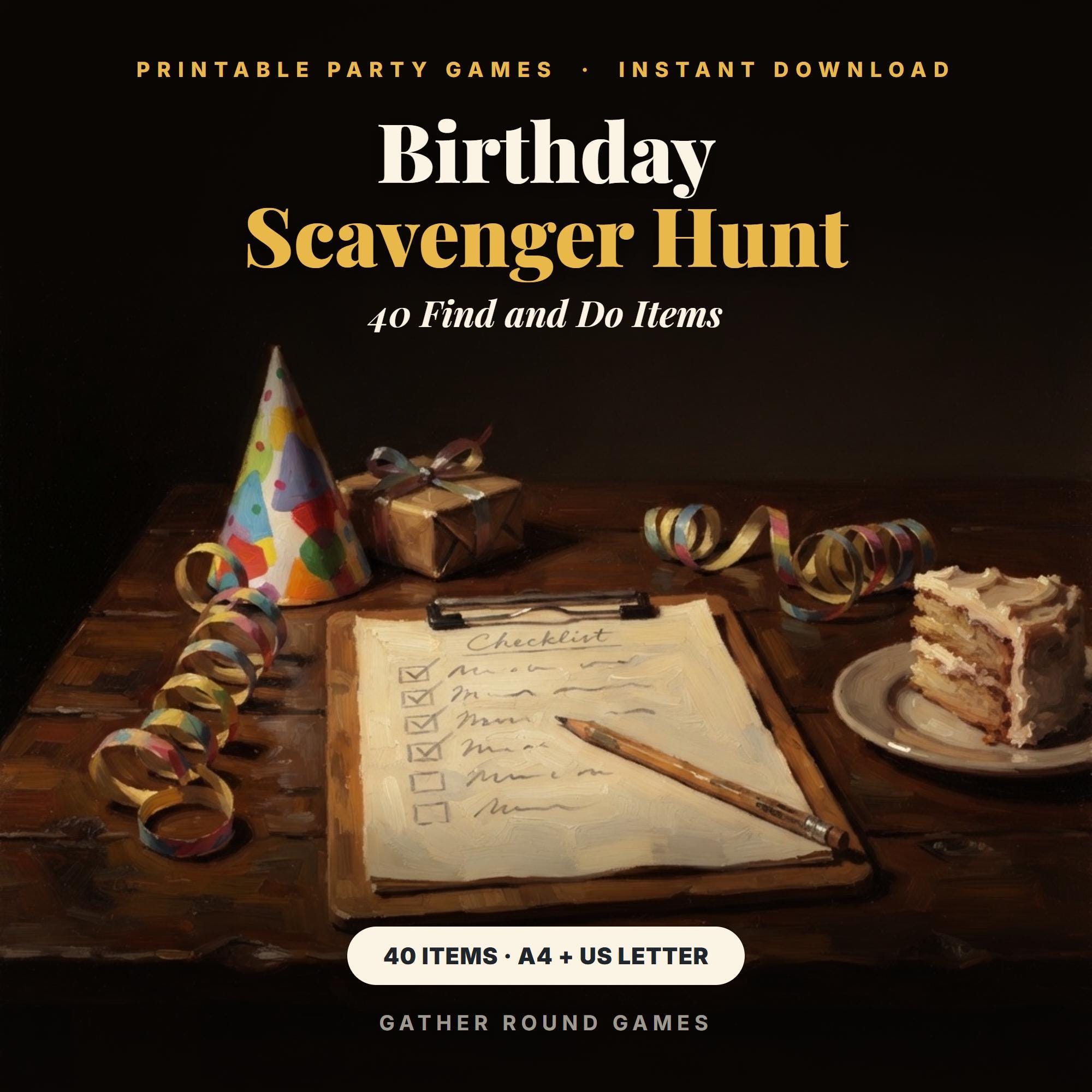 Birthday Scavenger Hunt Game