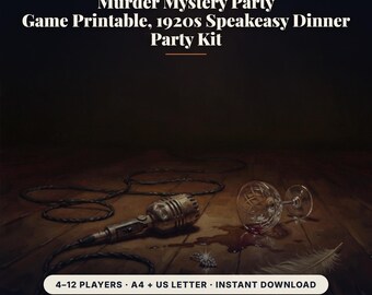 1920s Speakeasy Murder Mystery Party Game, Printable Murder Mystery Kit, Dinner Party Game, Murder Mystery Game, 4-12 Players, Teen & Adult