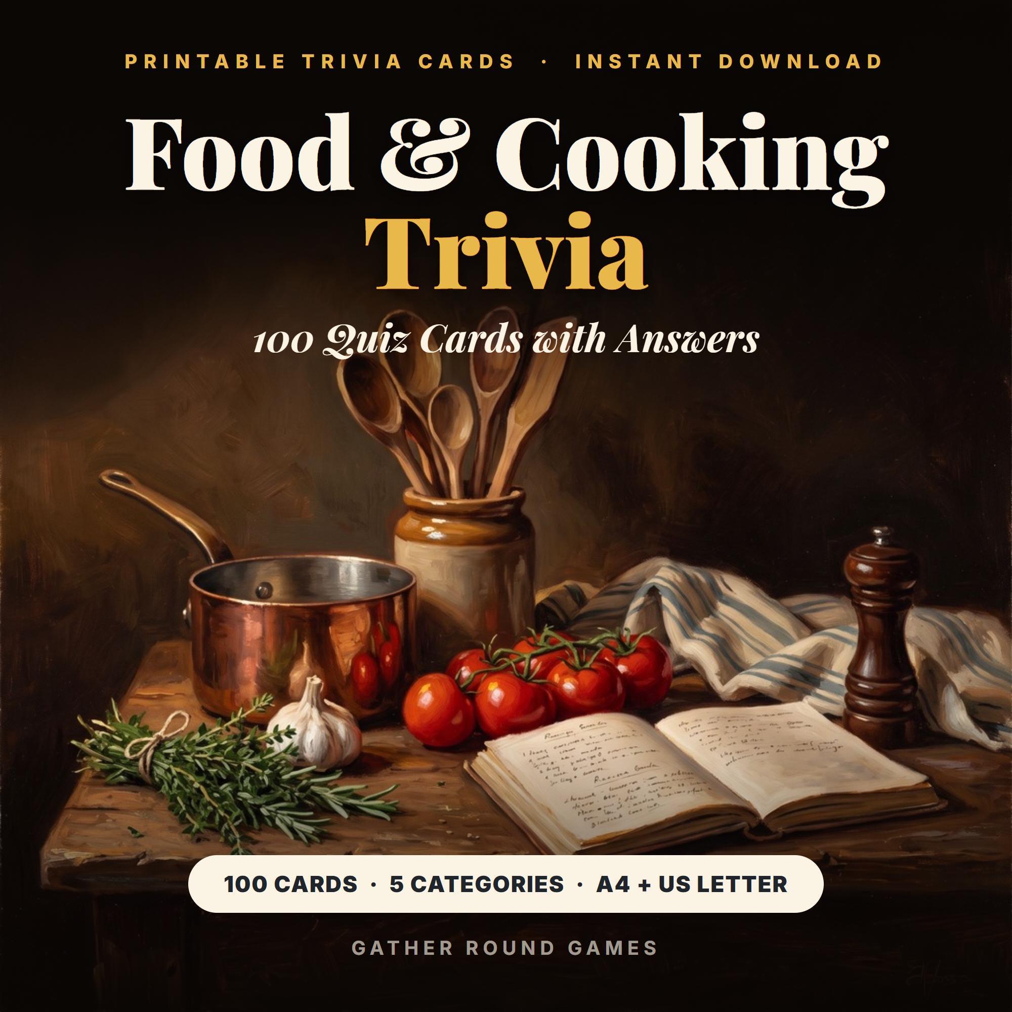 Food and Cooking Trivia Cards