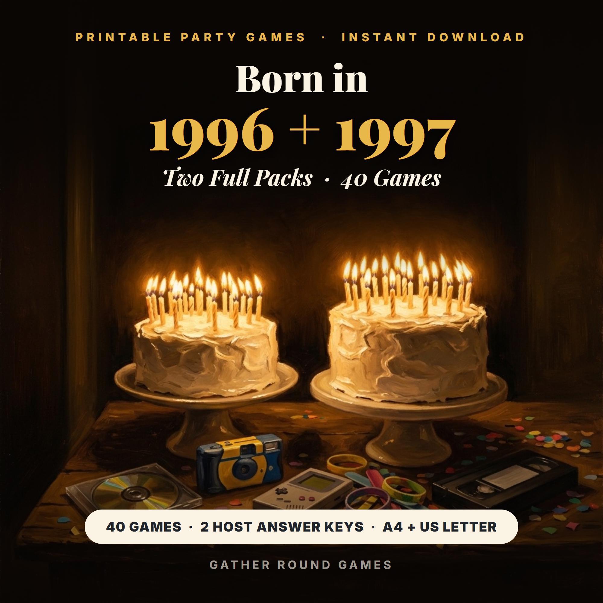 90s Birthday Party Games Bundle