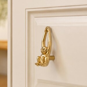 Monkey Brass Cabinet Knob, Antique Animal Drawer Pull, Single Hole Furniture Handle