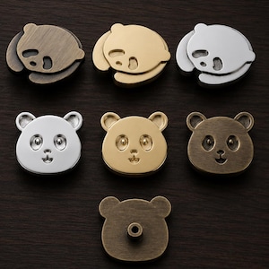 Panda Bear Cabinet Knobs, Zinc Alloy Drawer Pulls, Kids Room Furniture Hardware