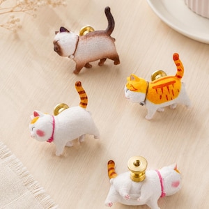 Resin Cat Cabinet Knob, Children's Room Drawer Handle, Animal Furniture Pull