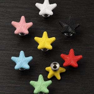 Ceramic Starfish Cabinet Knob, Coastal Drawer Pull, Gold Antique Brass Furniture Handle