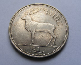 Irish 1990 One Pound Coin Old Vintage Ireland First Year Issued